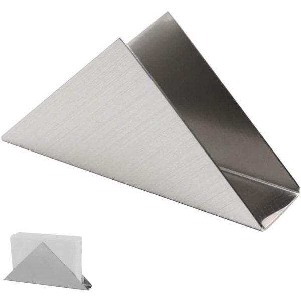 Servetthållare för kök, vertikal servetthållare, tålig servetthållare i rostfritt stål Triangelhållare (silver)