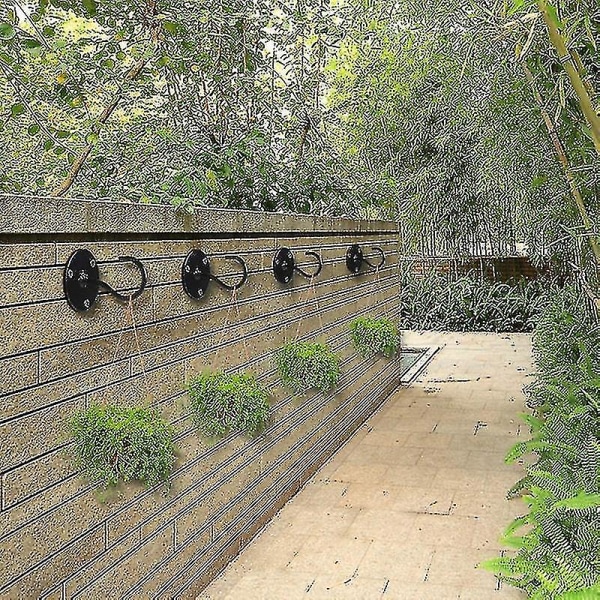 Kompatibla medtakskrokar för hängande växter, väggmonterade metallhängare-svart