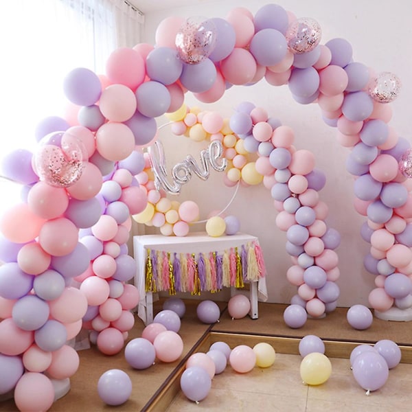 Sunshine Smile 100-pack pastellballonger, färgglada ballonger, heliumballonger, latexballonger, färgglada ballonger, lila