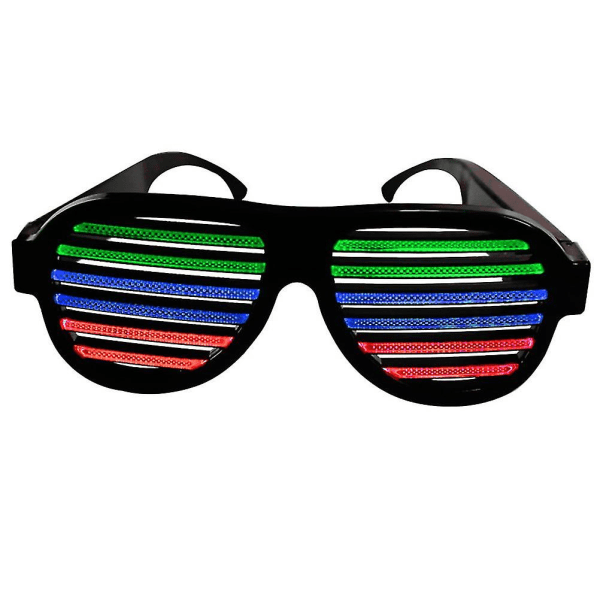 Röststyrning blixt glasögon bar KTV boll färgglada glasögon USB uppladdningsbara LED slutare självlysande glasögon