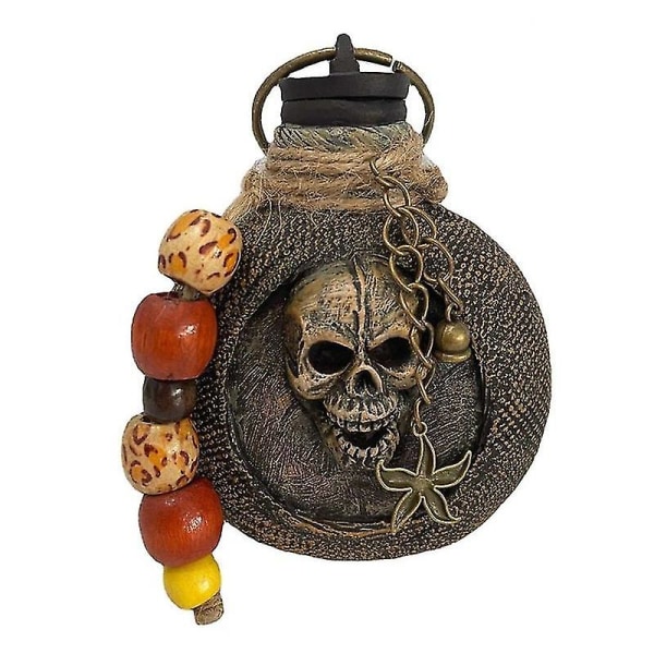 Vinflaska prydnad bärbar harts Halloween skalle Pirat romflaska prydnad för present Qinhai