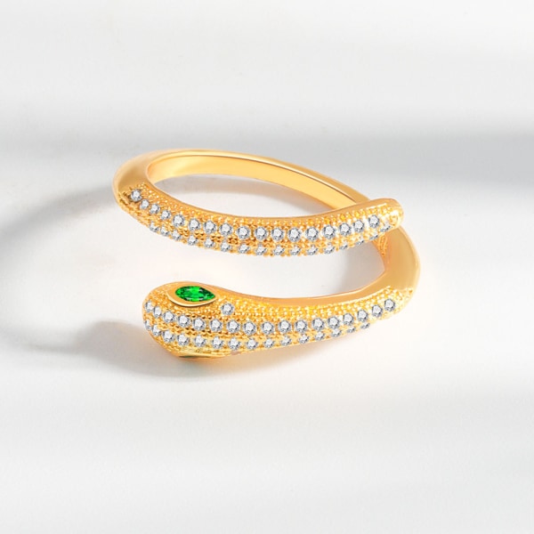 Japansk lätt lyx ormring enkel kvinnlig öppning justerbar ormformad s925 sterling silver ring nischdesign Gold color