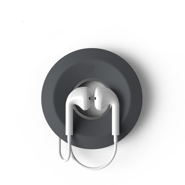 2st magnetisk kabellindning, case, silica gel donut hörlurar kabelupprullare dark grey