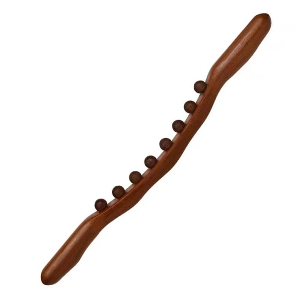 8 pärlor Gua Sha Massage Stick Kolsyrat trä Rygg Kropp Meridian Skrotningsterapi Trollstav Muskelavslappnande Akupunktur Massager