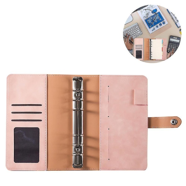 Notebookpärm Budgetplanerare Cover med 12 delar pärmficka Personlig kassa Budgetkuvert System 6-håls pärmmapp brown