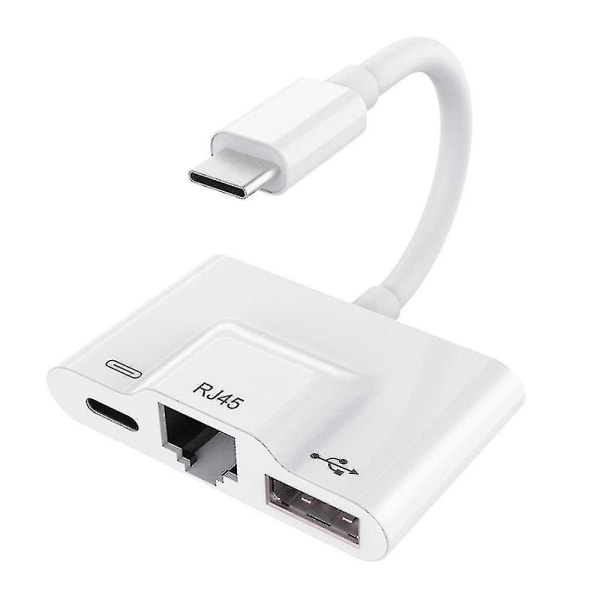 Typc digital ljudadapteradapter OTG-kortläsare USB Ethernet-kort RJ45-adapterkabel