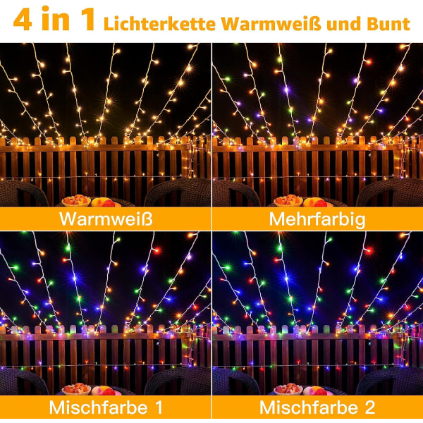 LED-lyktor, vattentäta utomhusslingor, köpcentra och butiker Blinkljus för bröllop, juldekorationslampor colored lights 30 m