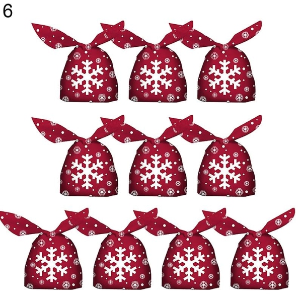 10st Knoting Design Julgodispåse Återanvändbar plast Nyårsförvaring Presentpåse för presenter
