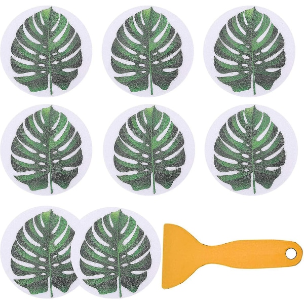 Antisladd klistermärken för badrum gummi PEVA halkskyddstejp tecknat mönster halkskyddsmatta självhäftande halkskyddsdekaler (8 st)
