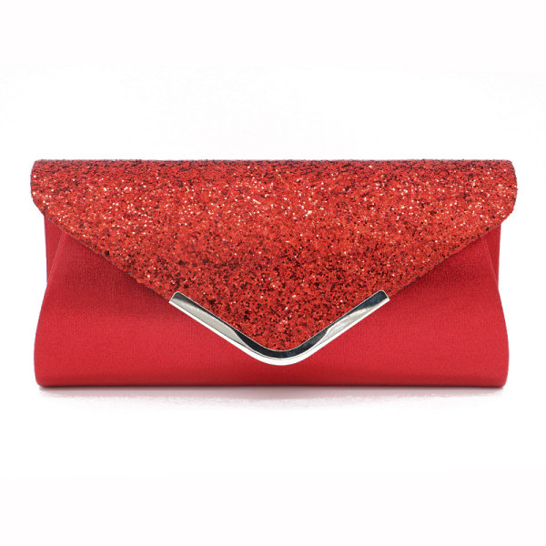 Pu Sequin kosmetisk väska Dinner Clutch Evening Bag red