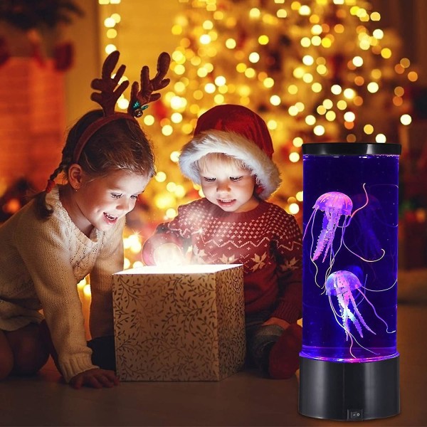 LED Fantasy Jellyfish Lava Lamp Cirkulär och Realistisk Manet Aquatic Lamp Emotionell lampa Heminredning
