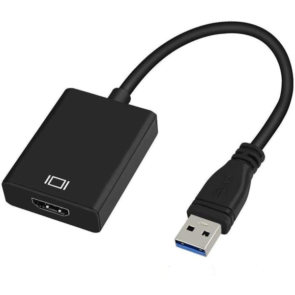 USB 3.0 till HDMI-adapter, 1080P full HD-video- och ljudadapter för grafikkonvertering för multi skärmar