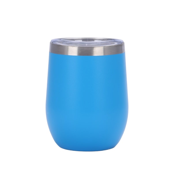 2-pack vinglas i rostfritt stål med lock, vakuumglas blue