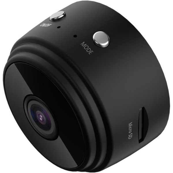 Mini trådlös spionkamera HD WiFi CCTV-kamera med mörkerseende och detektor, trådlös baby inomhus/utomhus dold