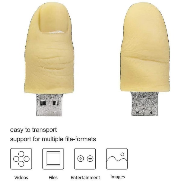 32gb USB minne Höghastighets Silikon Memory Stick Tecknad Memory Stick Flash Memory Stick Pen Drive Bärbar dator PC Windows (32gb. Finger)