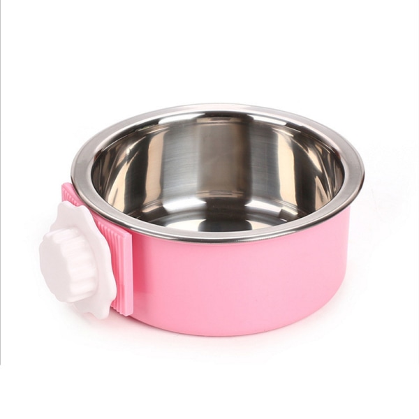Hundskål för sällskapsdjur Kattskål, avtagbar hängskål i rostfritt stål, rosa, liten