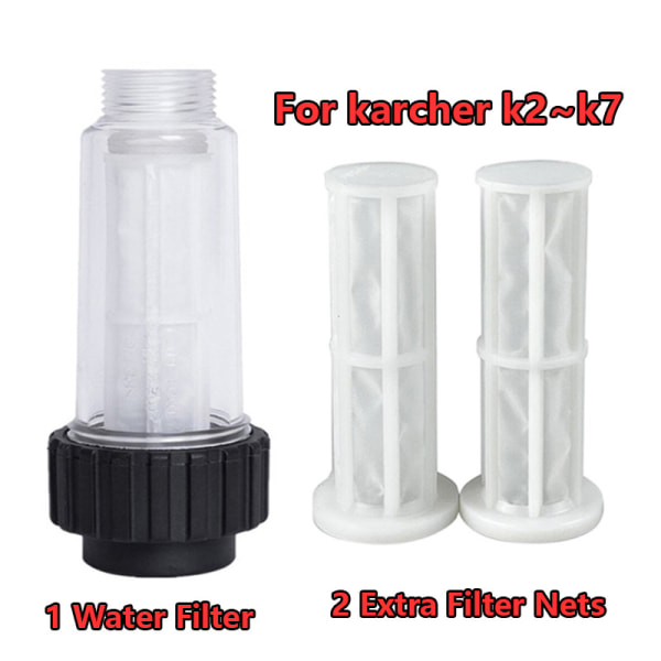 Högtryckstvätt med två filterelement, vattenfiltertillbehör 33*24*120mm