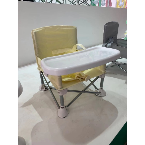 Bärbar multifunktionell hopfällbar matstol för barn för baby yellow