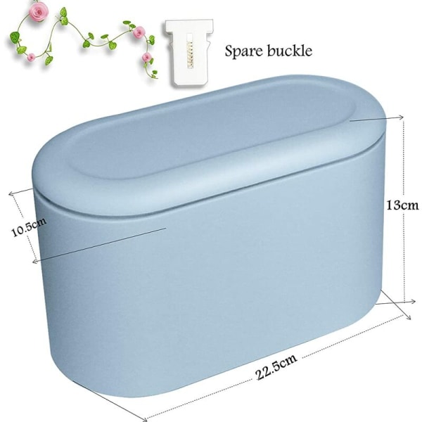 Kökskärl Mini plastkorg med lock, liten bordsbehållare, för badrum, skrivbord, kontor, kök, bil, sminkhållare