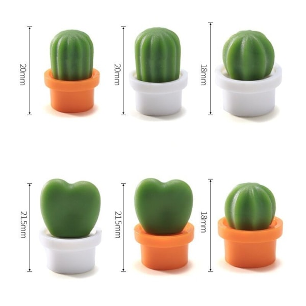 Set med 12 Cactus 3D-kylskåpsmagneter, dekoration för kylskåpsdekor