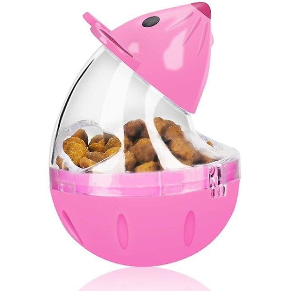 Slow Feeder Mus Leksak Katt Säker Hållbar Mat Dispensering Tumbler Treat Ball Kattungeleksaker (rosa) Pink