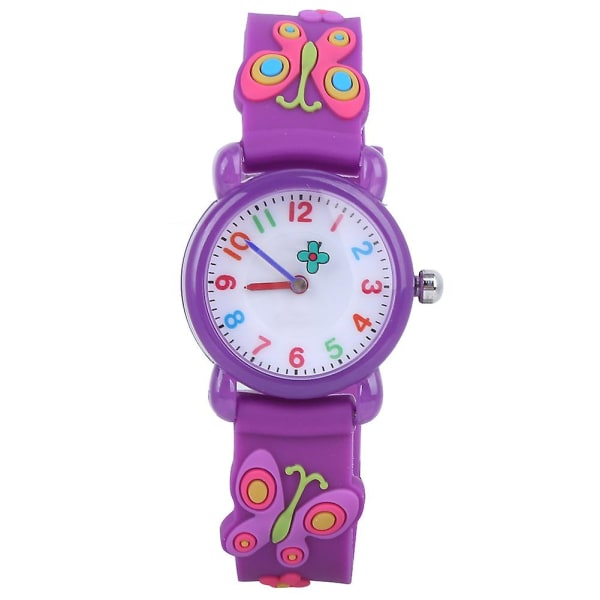Vattentät tecknad watch för barn Söt och utsökt mönster för watch present purple