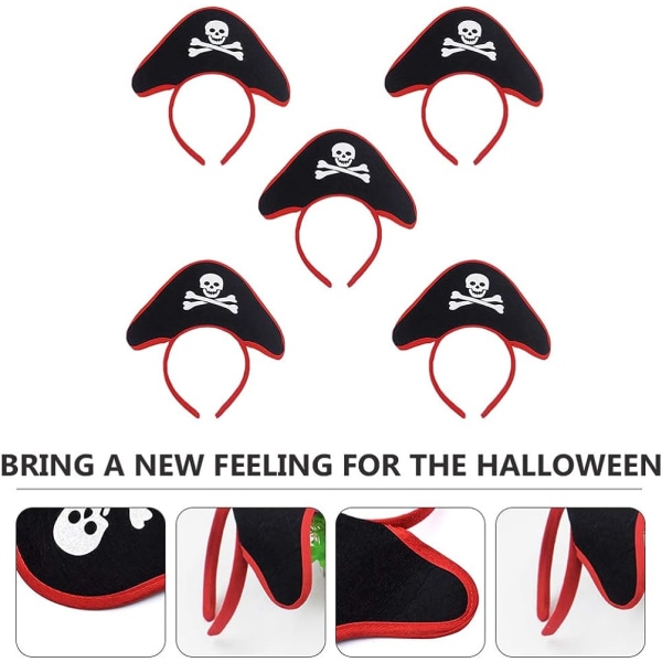 Piratmössa: Prydnadskläder Accessoarer Halloween Pannband Kostym Cap för Halloween dekoration Maskerad Pirat temafest