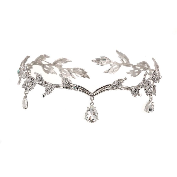 Bröllopsbröllop Huvudbonader Ögonbryn Drop Strass hårband Crown Crystal Ornament silvery