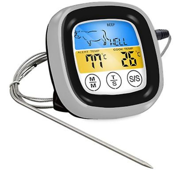 Digital kötttermometer med färgglad LCD-skärm -20-300¡æ Grilltimer ugnstermometer
