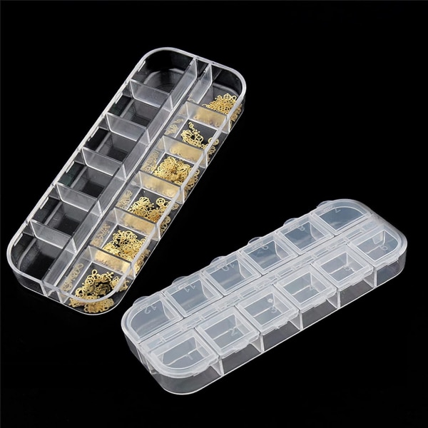 Förpackning om 10 Transparenta sortimentslåda Fack Sortimentslåda Sorteringslådor för smådelar Plast Smyckeskrin