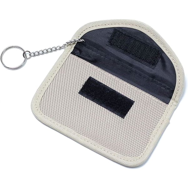 Signalblockerande påse, RFID-nyckelpåsar, stöldskydds- och strålskyddspåse med krokfästning, bankkort (khaki)