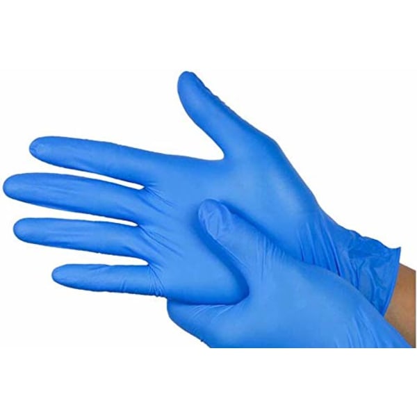 Förpackning med 100 handskar blå, matsäkerhetshandskar M