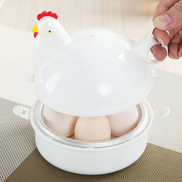 Kyckling mikrovågsugn äggkokare ångkokare köksredskap 4 ägg