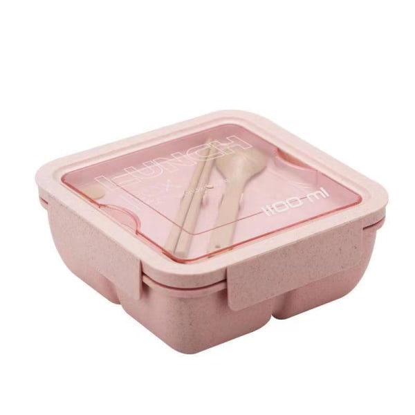 Bento-låda med skiljevägg Bärbar matlåda i mikrovågsugn för studenter och kontorsanställda pink