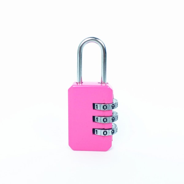 Metall mini anteckningsbok litet hänglås resväska Kombinationslås gym skåp lås pink