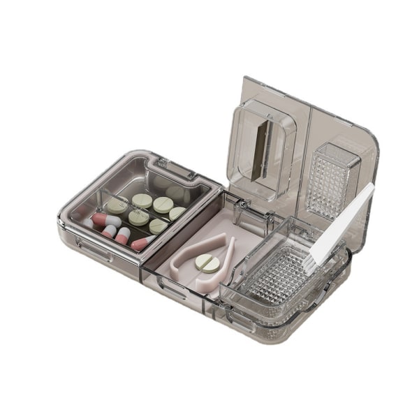 Pill box pill splitter pill box portabel pill box skuren i två små lådor black