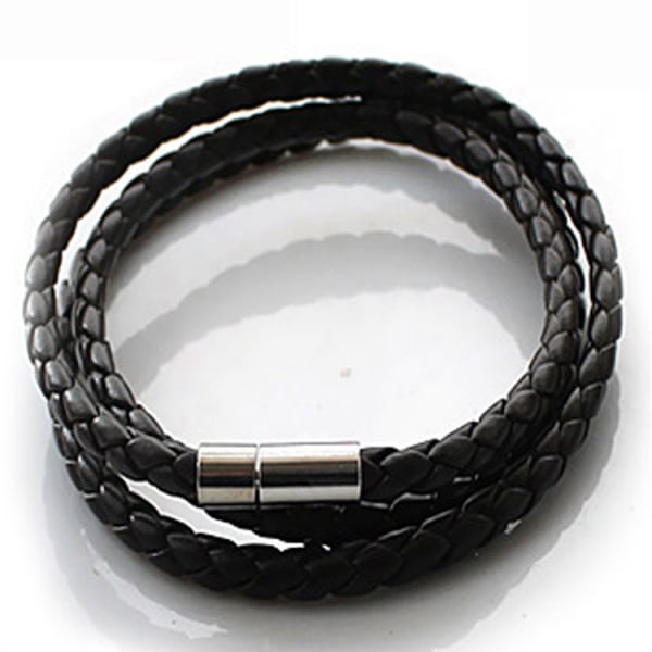 Flätat armband med magnetlås, svart -