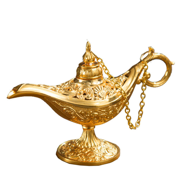 Aladdin magic lampa metall hantverk önskelampa aromaterapi spis heminredning kreativ dekoration barngåva golden