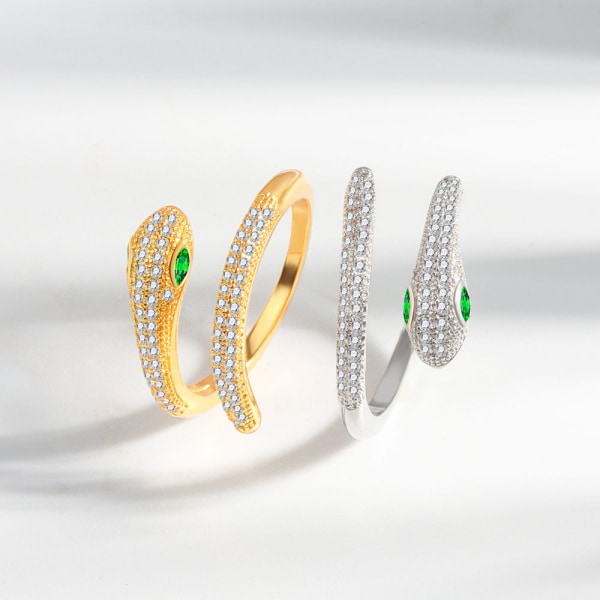 Japansk lätt lyx ormring enkel kvinnlig öppning justerbar ormformad s925 sterling silver ring nischdesign Gold color