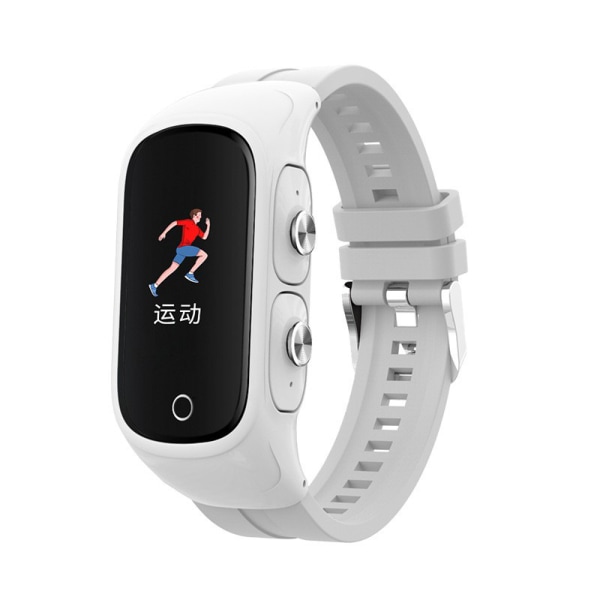 Smart Watch 2 In1 Multifunktionell trådlös Tws Bluetooth hörlurar Armband Fitness Tracker Armbandsheadset för män White