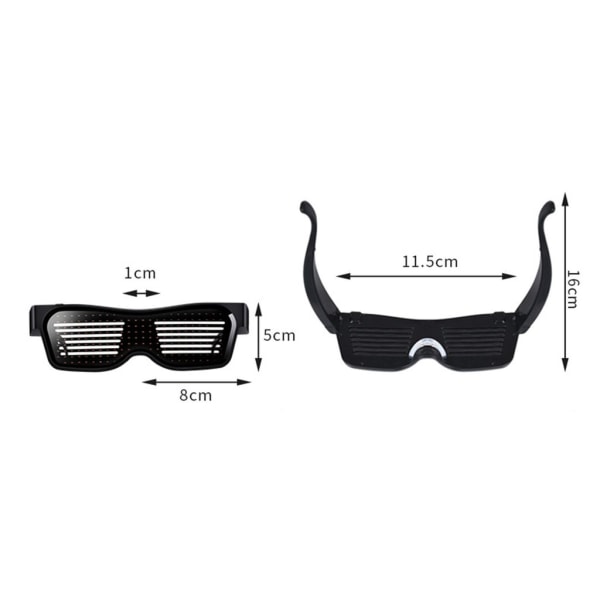 USB uppladdningsbara LED-glasögon Bluetooth -glasögon APP-kontroll Smartglasses självlysande glasögon