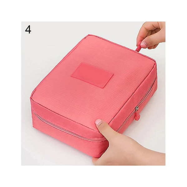 Multifunktionell kosmetiska toalettartiklar förvaringsväska Resesmink Organizer Pouch-rosa