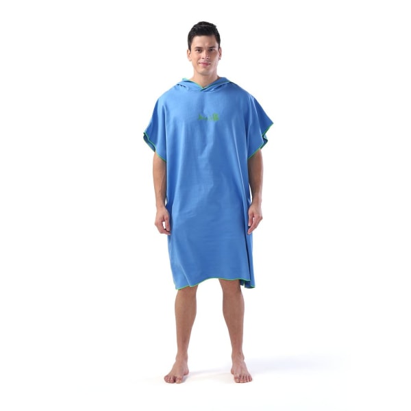 100 % mikrofiber badhandduk Vändbar fleecebadrock för vuxna blue