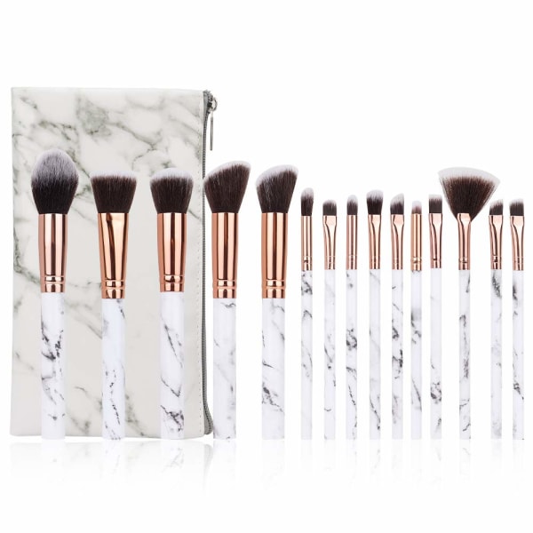 15 st Makeup Brushes Foundation Brush Set med kosmetikapåse