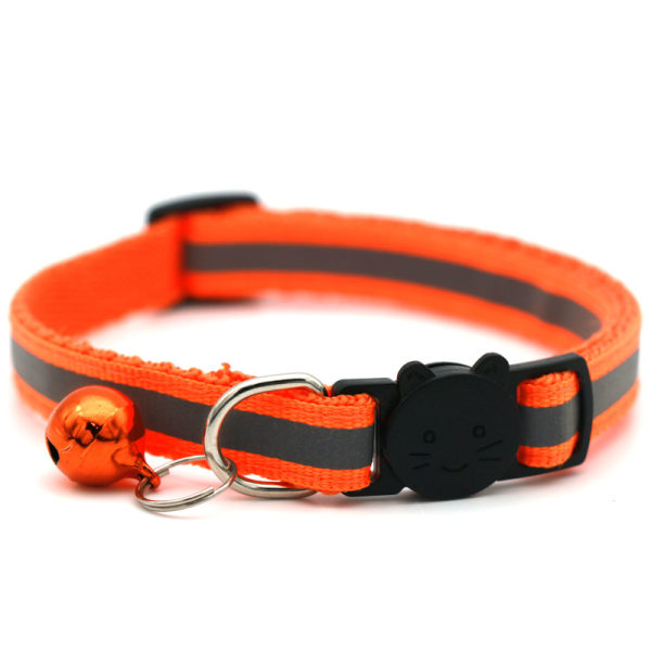 Cat Collar Kitten Safety Release Break Away Reflex Bell Hi Vis Justerbar