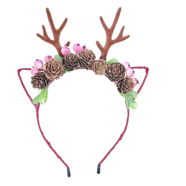 1-pack Antler Flower-hårband, huvudbonader för barn, festhårband för julfest (4)