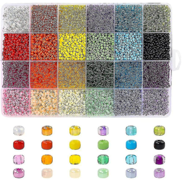 Pärlor Kit inklusive glasfröpärlor Alfabet Bokstavspärlor för armband Smyckenstillverkning Hantverk Tillbehör 2mm 12000st