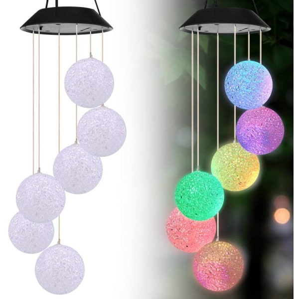 Wind Chime Solar Light, Butterfly Wind Chime LED-ljus