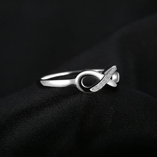 Infinity Forever Love Cubic Zirconia Anniversary Ring Trust Ring 925 Sterling Silver Storlek M till R3/4