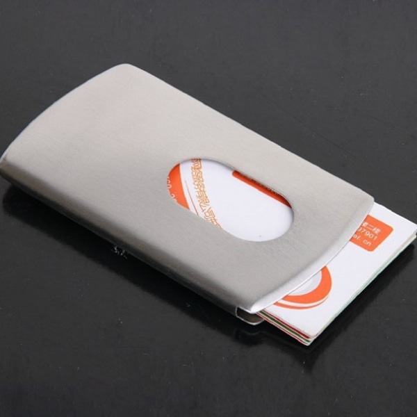 Visitkortshållare för skrivbord Hand-push metall rostfritt stål visitkortshållare